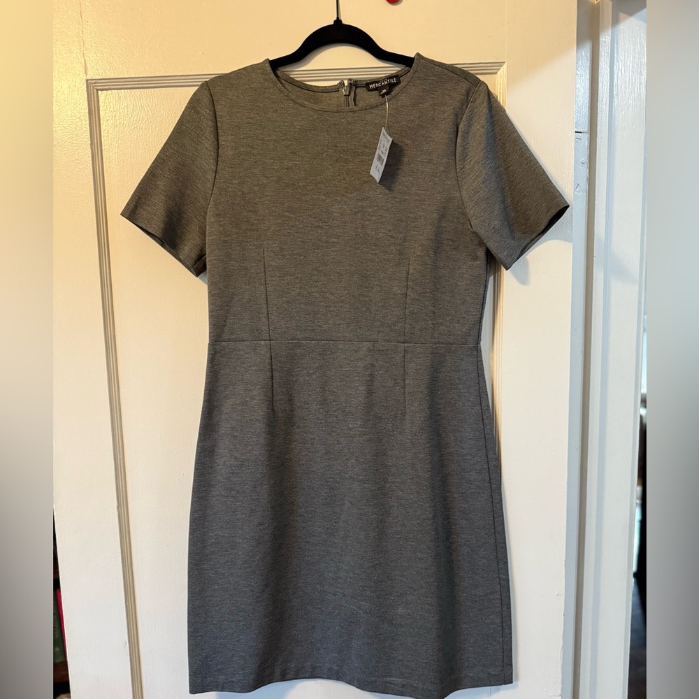 NWT J. Crew Mercantile Gray Short-Sleeve Dress